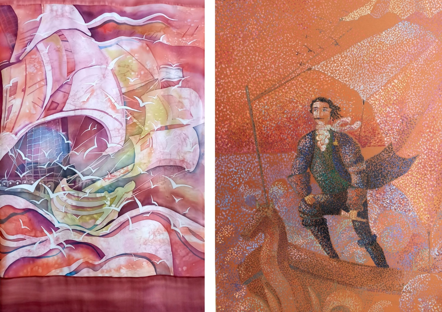 Голованова М.М Под парусами (Гото Предестинация) 2022 Ростов-на-Дону; Первый русский флот Петра I, гуашь, Филиппова Евгения Вячеславовна, ГАУДО ООДТДМ им.В.П. Поляничко, г. Оренбург 